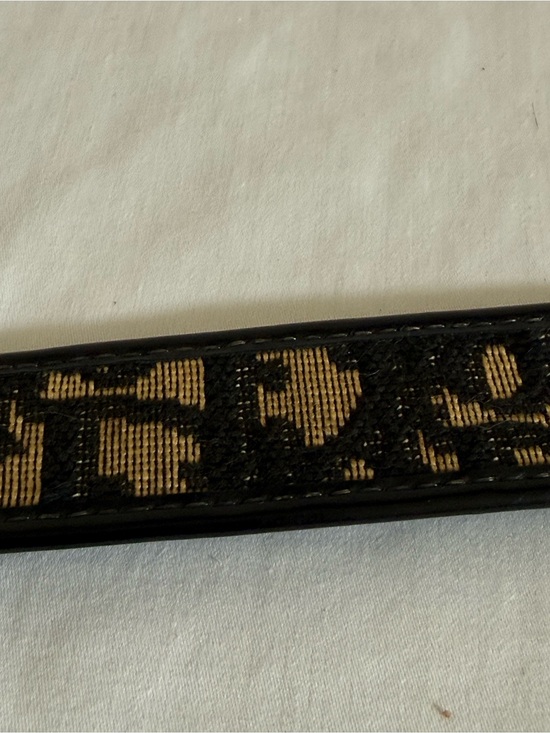 Christian Dior Belt Oblique Monogram Canvas Black Tan CD Buckle Vintage